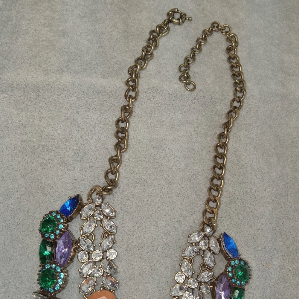 Elegant Multicolor Rhinestone Statement Necklace - image 5